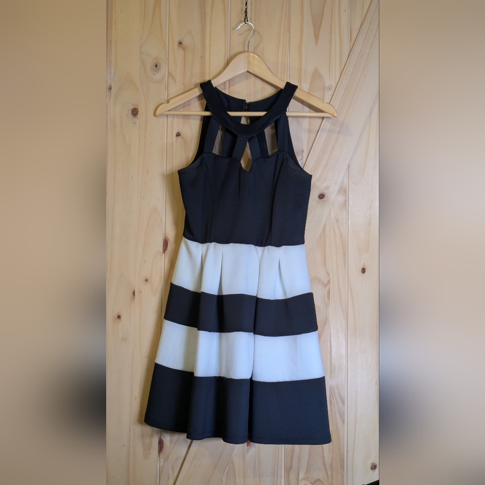Crystal Doll Black and White Strapless Dress